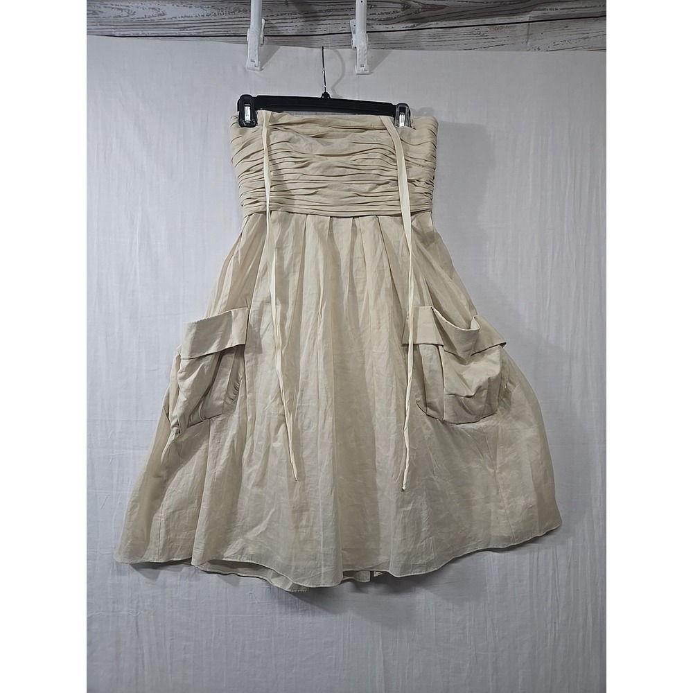 Vera Wang Lavender Label Beige Knee Length Party Dress Silk Lined Women's Small?
